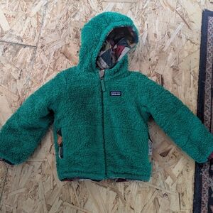 Patagonia Teal Fleece Hooded Jacket